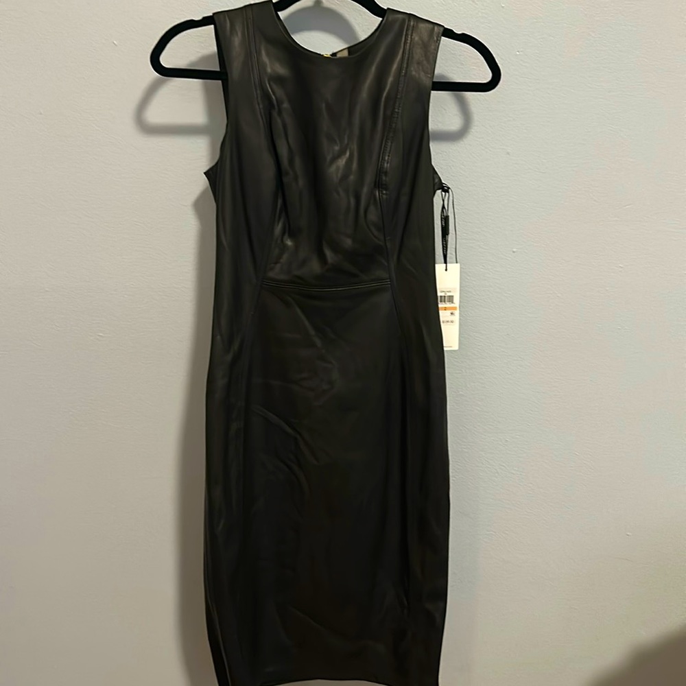 Calvin Klein faux leather dress